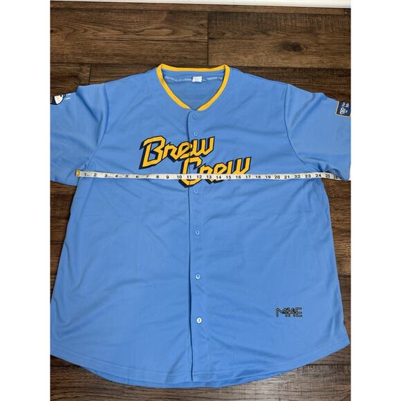 Milwaukee Brewers city connect Baseball Jersey #24 William Contreras Adult Sz XL - Picture 6 of 7